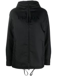 Prada veste en nylon recyclé à capuche - Noir