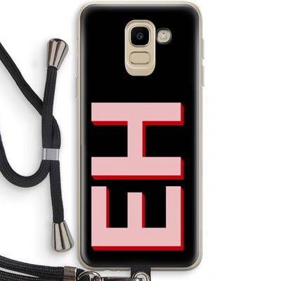 Monogram: Samsung Galaxy J6 (2018) Transparant Hoesje met koord