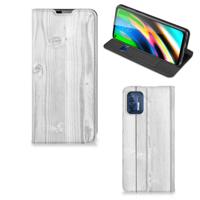 Motorola Moto G9 Plus Book | Wallet Case | White Wood