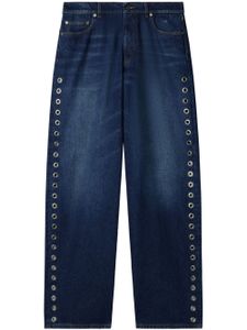 Off-White jean ample à détails d'œillets - Bleu