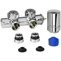 HSK radiator aansluitset | Middenaansluiting wand | Kraanset haaks | Chroom
