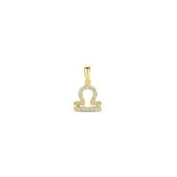 14k Geelgouden Hanger Sterrenbeeld Weegschaal met Diamant H SI