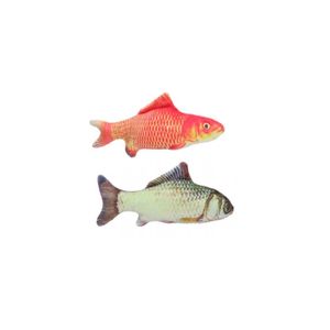 2x Stuks kattenspeelgoed vissen 19 cm goudvis en karper