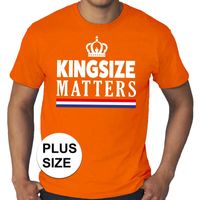 Grote maten Kingsize Matters koningsdag met kroon shirt oranje heren 4XL  - - thumbnail