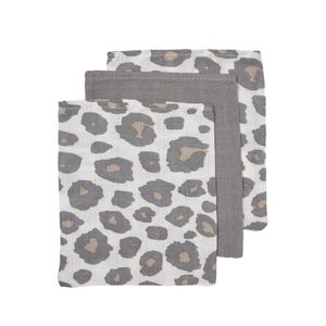 Meyco hydrofiele washandjes 3-pack panter neutral grijs Maat