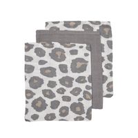 Meyco hydrofiele washandjes 3-pack panter neutral grijs Maat