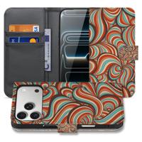 Apple iPhone 17 Pro Max Hoesje Retro Met Pasjes En Magnetische Sluiting