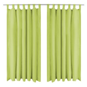VidaXL Micro-satijnen gordijnen met lussen 140x175 cm groen 2 st