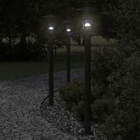 VidaXL Vloerlamp voor buiten 3 st 100 cm roestvrij staal zwart