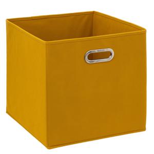 Opbergmand/kastmandje - Geel - 31 x 31 x 31 cm - 29 liter - Vakkenkast manden - Stof