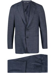 Canali check-pattern single-breasted suit - Bleu