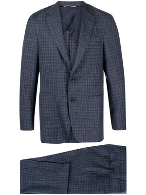 Canali costume boutonné à carreaux - Bleu