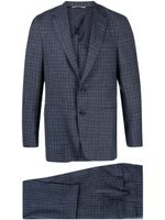 Canali check-pattern single-breasted suit - Bleu - thumbnail