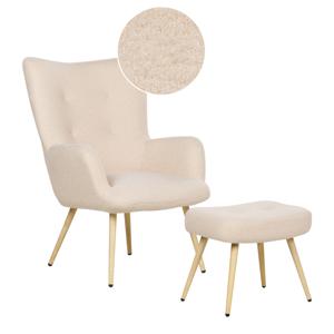 Beliani VEJLE - Fauteuil-Beige-Bouclé