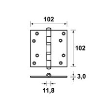 Kogelscharnier rvs 102x102mm