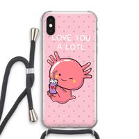 Love You A Lotl: iPhone XS Transparant Hoesje met koord