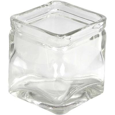 Creativ Company Vierkant glas, h: 5,5 cm, afm 5,5x5,5 cm, 12 stuk/ 1 doos