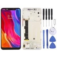 LCD-scherm en Digitizer volledige montage met Frame & Zijtoetsen voor Xiaomi Mi 8(Silver)