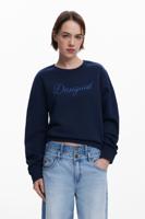 Sweatshirt met strasslogo - BLUE - XXL