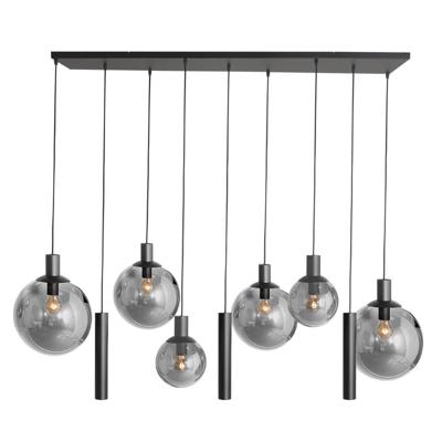 Steinhauer Eettafel hanglampBollique zwart met rookglas - 3798ZW