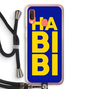 Habibi Blue: Samsung Galaxy A20e Transparant Hoesje met koord