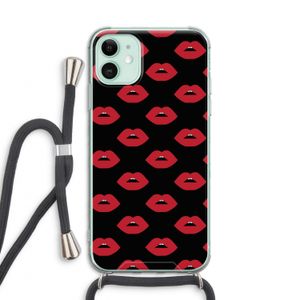 Lips: iPhone 11 Transparant Hoesje met koord
