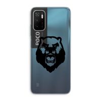 Angry Bear (black): Xiaomi Poco M3 Pro 5G Transparant Hoesje