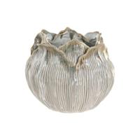 Vaas Home ESPRIT Crème Keramisch Blad van een plant 22 x 22 x 19 cm