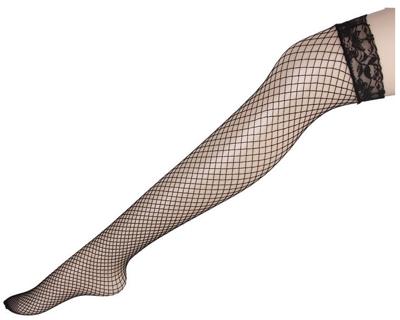 Sexy Linger over knie sokken Sexy Fishnet Lace nylon top mesh dij hoge kousen panty lange Panty's (zwart)