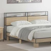 Opberghoofdbord met plank Sonoma eiken 200 cm Bewerkt hout
