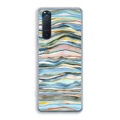 Watercolor Agate: Sony Xperia 5 II Transparant Hoesje
