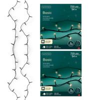 Kerstverlichting - 2x - 720 led lampjes -warm wit -5400 cm - zwart snoer -timer en dimmer Kerstverlichting - 2x - 720 led lampjes -warm wit -5400 cm - zwart snoer -timer en dimmer