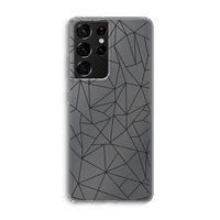 Geometrische lijnen zwart: Samsung Galaxy S21 Ultra Transparant Hoesje