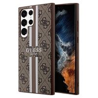 Guess 4G Printed Stripe Samsung Galaxy S23 Ultra 5G Hybride Hoesje - Bruin - thumbnail