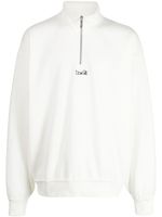 izzue sweat zippé à détails de clous - Blanc