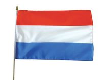 Vlag stof Nederland 30x45 cm op stok - thumbnail
