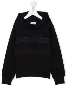 Moncler Enfant hoodie en maille intarsia - Bleu