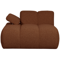Woood Mojo chaise longue bank arm links bouclé Roestbruin Melange