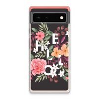Hello in flowers: Google Pixel 6 Transparant Hoesje