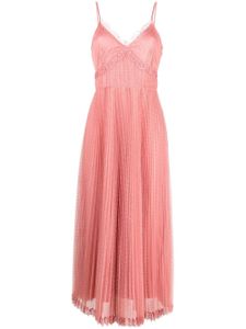 TWINSET robe en dentelle à plis - Rose