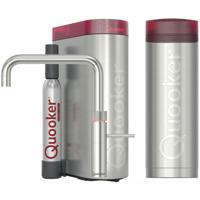 Quooker Fusion Square Keukenkraan Set - Kokend Warm- en Koud Water - RVS - Inclusief PRO3 Reservoir & CUBE - Direct Gekoeld Bruisend Water