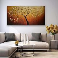 groot 3d gouden boom canvas olieverfschilderij handgemaakt herfst natuur landschap schilderij handgemaakte muurkunst botanisch mes schilderij licht luxe voor woonkamer decor Lightinthebox - thumbnail