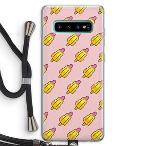 Waterijsjes: Samsung Galaxy S10 Plus Transparant Hoesje met koord