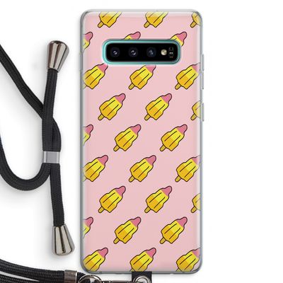 Waterijsjes: Samsung Galaxy S10 Plus Transparant Hoesje met koord