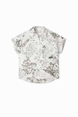 Korte mouwen shirt met teksten. - WHITE - L