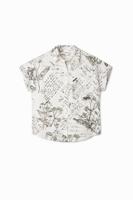 Korte mouwen shirt met teksten. - WHITE - L