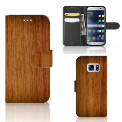 Samsung Galaxy S7 | Book Style Case | Donker Hout