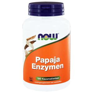 NOW Papaya enzymen kauwtabl (180 kauwtabl)