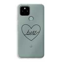 Best heart black: Google Pixel 5 Transparant Hoesje