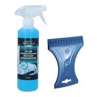 Ijskrabber met antivries spray voor auto - 500 ml - blauw - ruitenontdooier - thumbnail